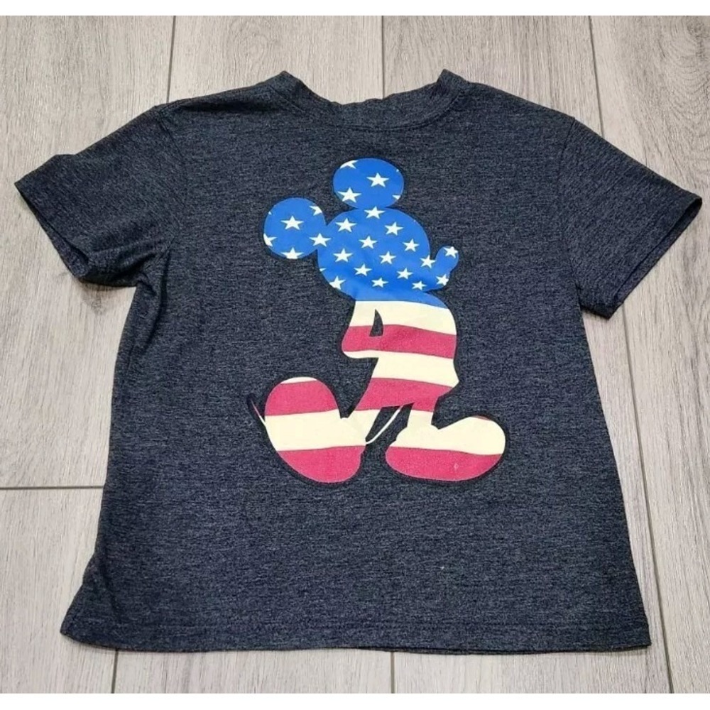 MICKEY MOUSE T-Shirt Disney USA Patriotic American Flag Stars Stripes Kids XS‎